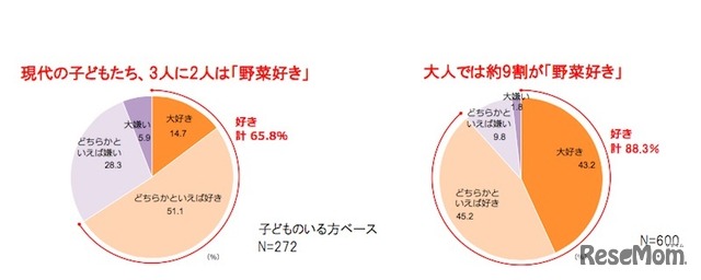 子どもの野菜好き・嫌い