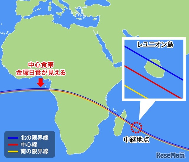 2016年9月1日に金環日食の見える地帯