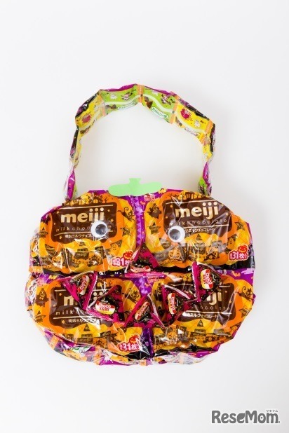 「明治ミルクチョコレート袋」を使ったジャックオーランタンバッグ