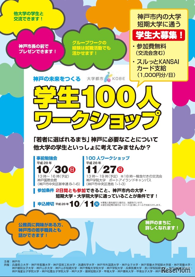 神戸の未来をつくる　学生100人ワークショップ