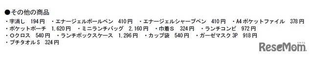 そのほかの商品（価格は税込）