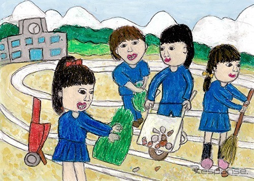 銅賞「学校の運動場をみんなでキレイにしよう」吉村愛音さん（3年生）