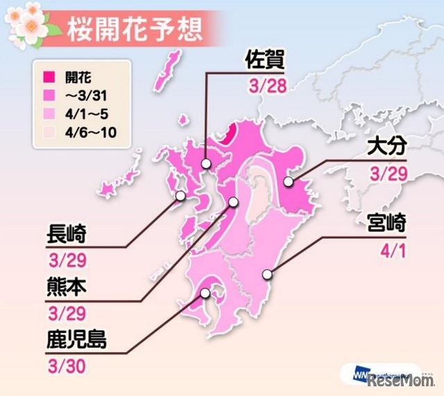 開花予想（九州）