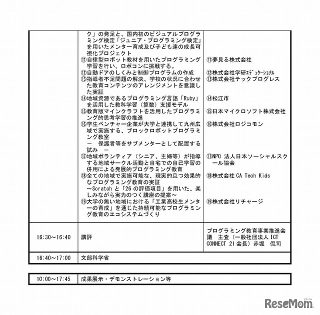 平成28年度 総務省「教育の情報化」フォーラム　プログラム予定（3/3）