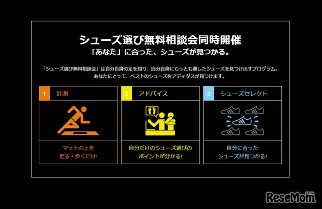 adidas　ヤングアスリートチャレンジ　シューズ選び無料相談会