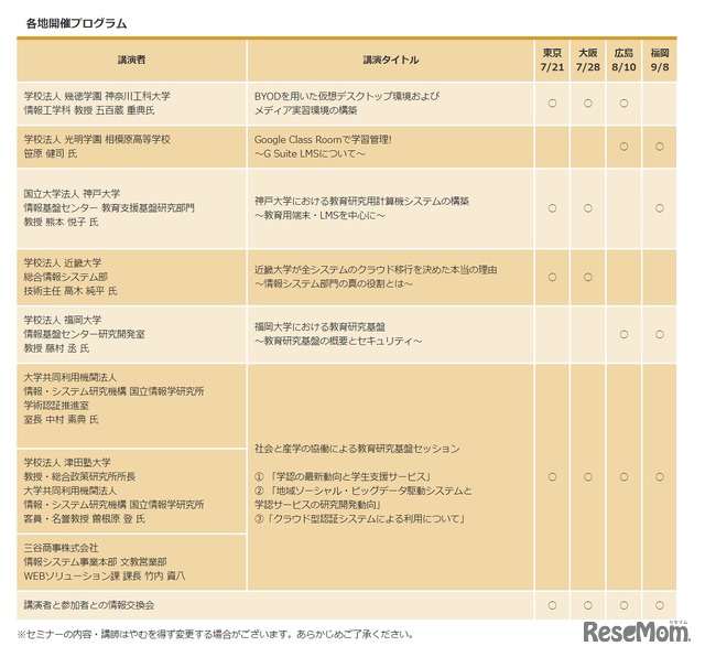 IT＋教育最前線2017　開催内容