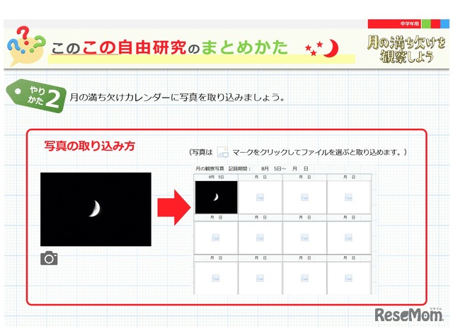 テンプレート例（中学年用向けより）・写真の取り込み方