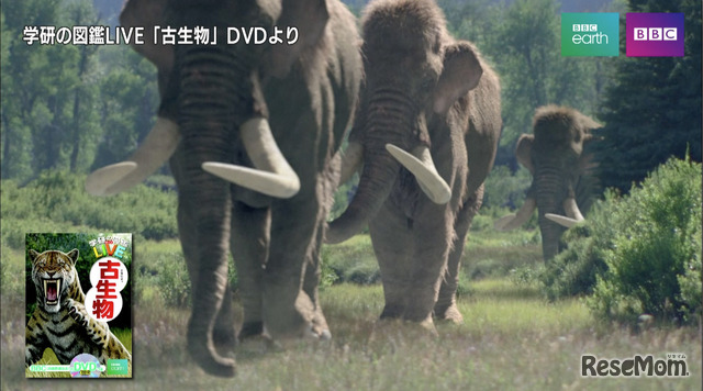 DVDのワンシーン　絶滅した生き物が迫力あるCGでよみがえる