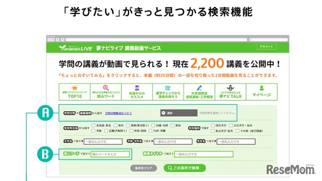 検索機能（イメージ）