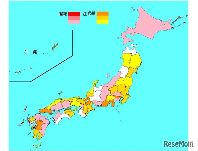 インフルエンザ流行レベルマップ