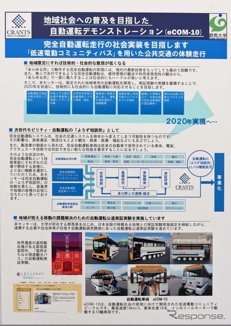 低速電動コミュニティビークル「e-COM10」の解説パネル