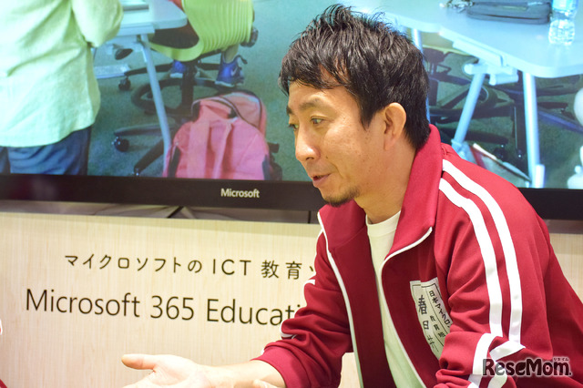 「子どもたちの学び方改革」と「教職員の働き方改革」について語る日本マイクロソフトの春日井良隆氏