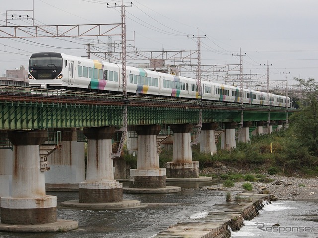 初めて防犯カメラが設置されることになったE257系特急型電車。