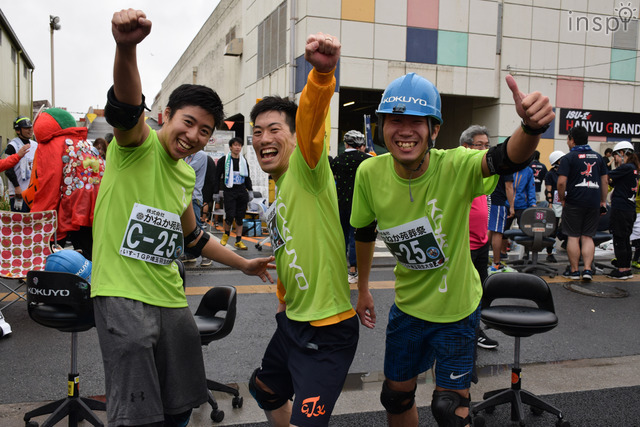 ライムグリーンのユニフォーム「チームコクヨ東京」の皆さん／「いす-1グランプリ」埼玉羽生大会（2018-19シーズン 第3戦）