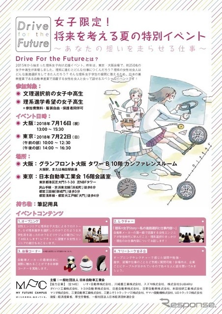 理系女子応援イベント「Drive for the future～あなたの想いを走らせる仕事～」を開催
