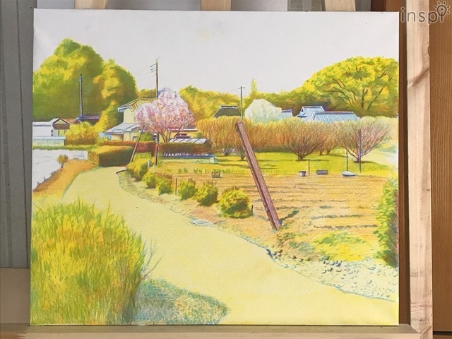 「円通寺遠望　清瀬市下宿」製作過程。