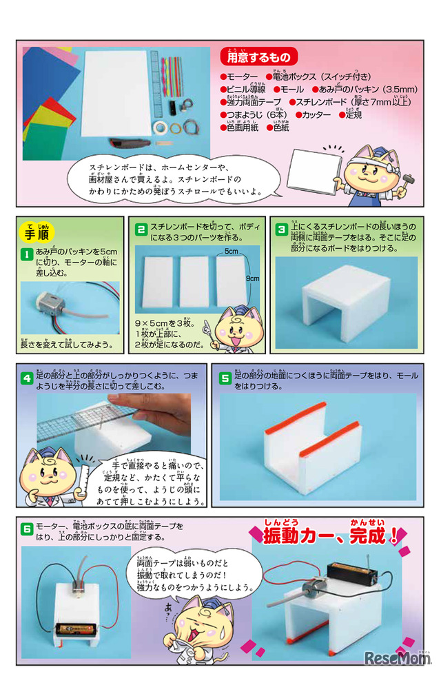 モーターとモールで走る振動カー 2ページ