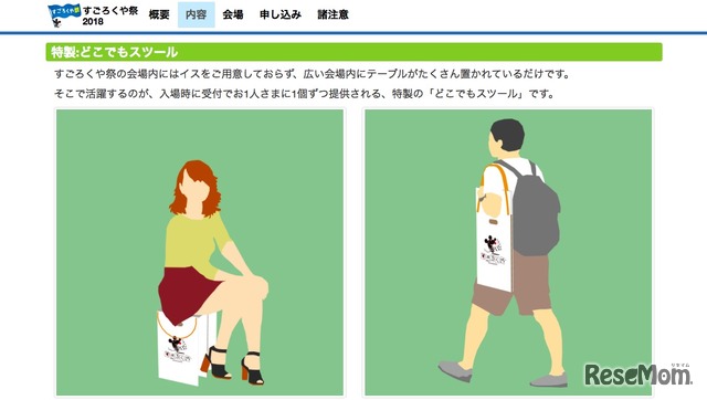 「すごろくや祭」で利用するアイテム「どこでもスツール（イメージ）」