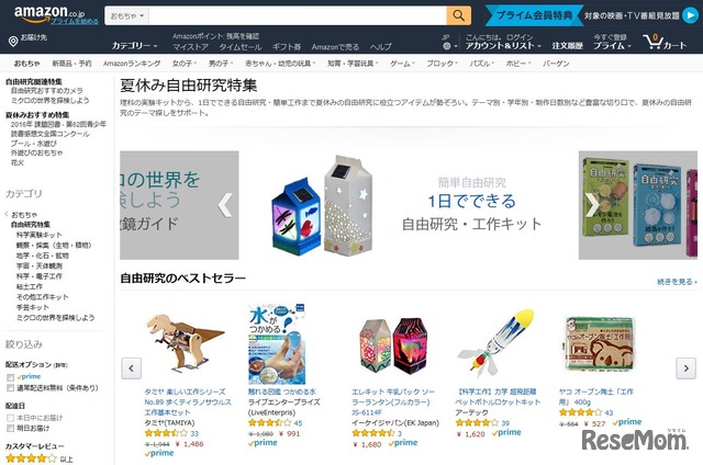 Amazon.co.jp　自由研究特集
