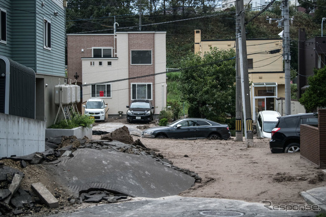 平成30年北海道胆振東部地震（9月7日、札幌市清田区）　(c) Getty Images