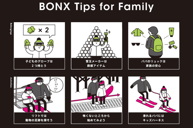 BONX、家族に役立つスキー＆スノーボードTips集を公開