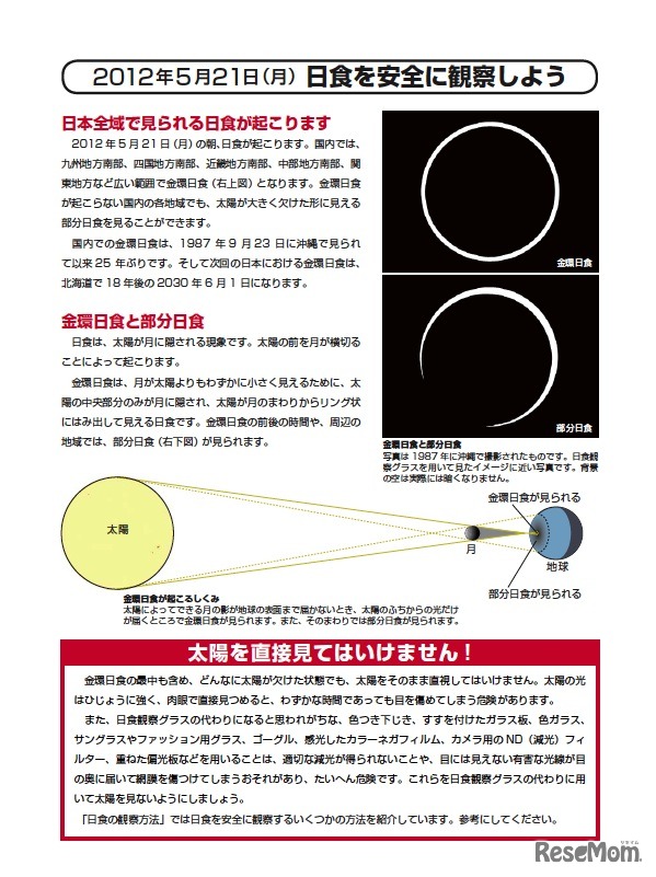 日食を安全に観察するために