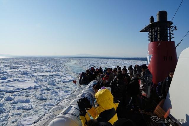 北海道網走の流氷船 オーロラ号 が3月31日まで運行中（撮影日：1月25日）