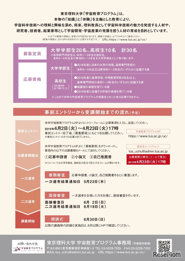 宇宙教育プログラム2019年度 概要