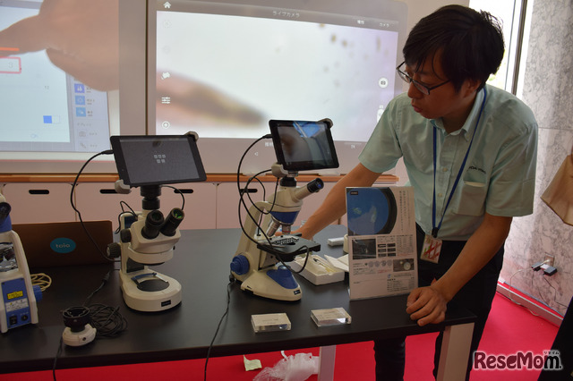NEW EDUCATION EXPO（NEE）2019」サイエンスコーナーにて、研究記録を保存しやすい最新の顕微鏡