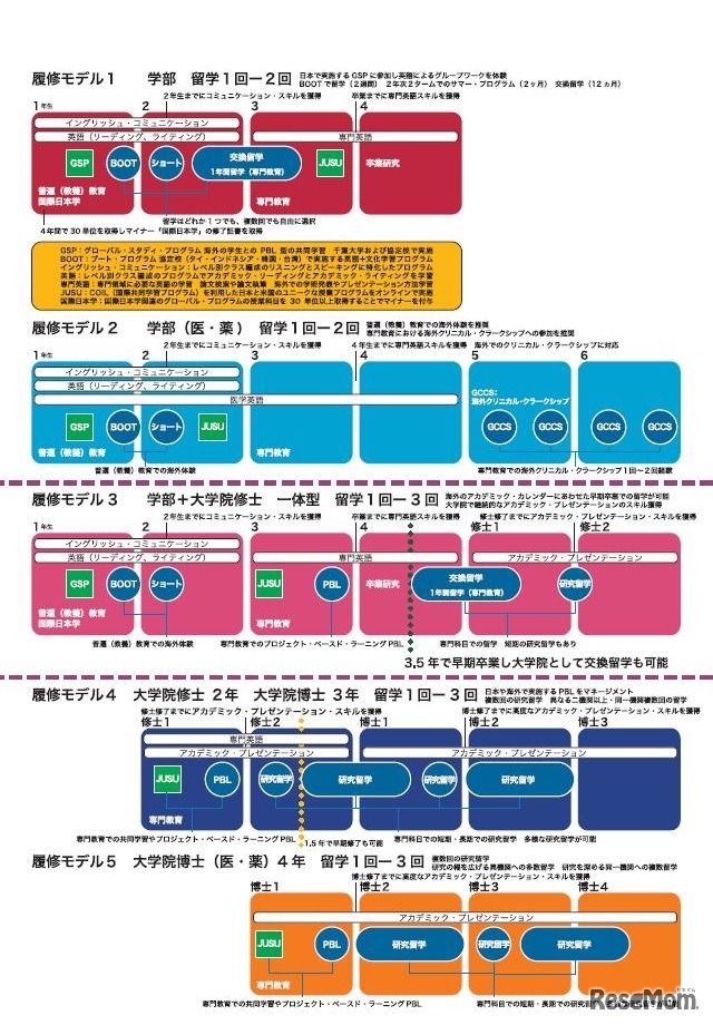 留学の履修モデル（イメージ）