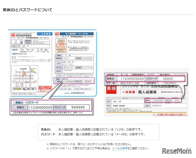 英検IDとパスワード