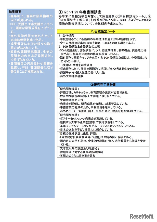 2014年度～2017年度書面調査