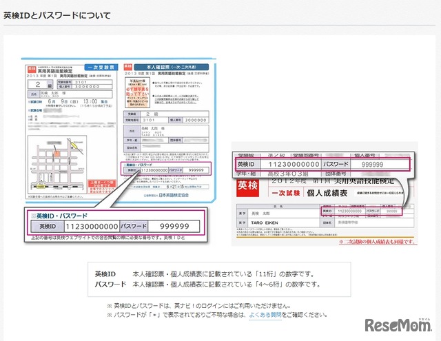 英検IDとパスワードについて