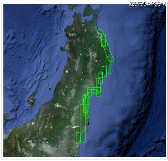 撮影地域（青森県八戸市から茨城県日立市にかけての沿岸部）