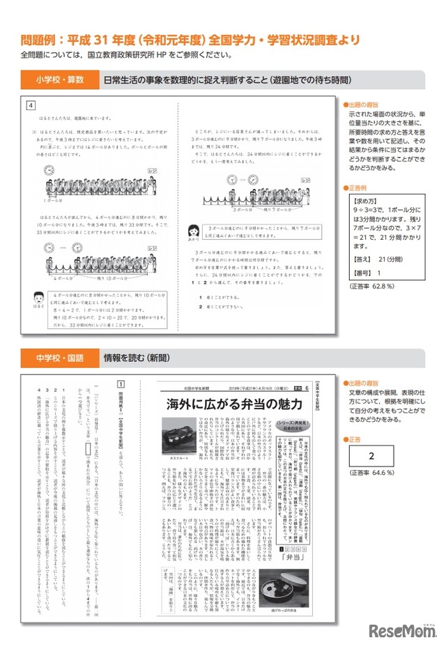 令和2年度（2020年度）全国学力・学習状況調査リーフレット