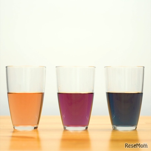液体の性質の違いを利用する 色が変わるドリンク