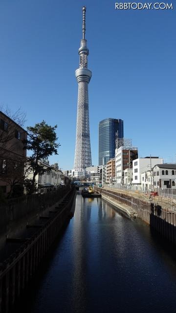 晴れた日の十間橋からの眺め（2011年12月撮影）