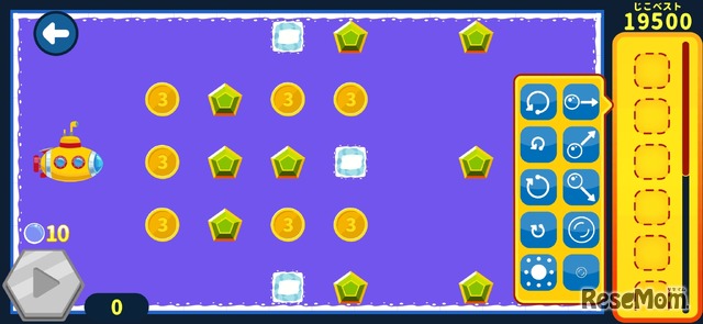 「コードクラフターズ」ではキャラクターが宝箱に到達できるように、矢印や回転マークを並び替える。遊びながら「コード」の基礎を学ぶことができる