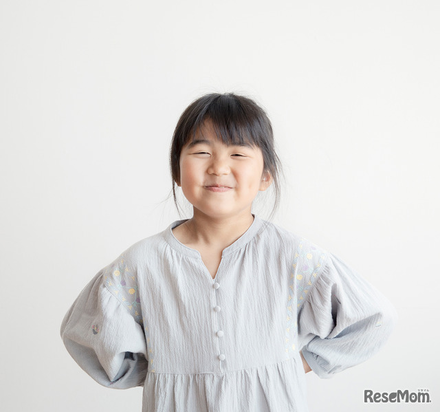 花束鞄発案者のなっちゃん（7歳）