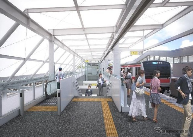高架となる「幕張新駅」上りホームのイメージ。構内は10両編成対応の2面2線となる。