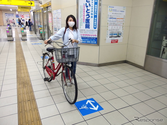 西武多摩川線サイクルトレイン（武蔵堺駅デモ）