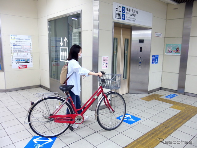 西武多摩川線サイクルトレイン（武蔵堺駅デモ）