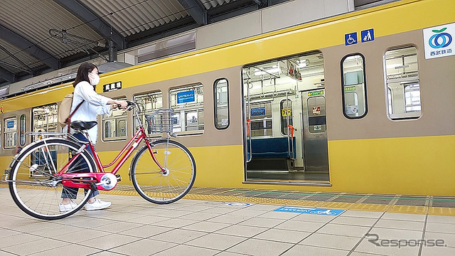 西武多摩川線サイクルトレイン（武蔵堺駅デモ）