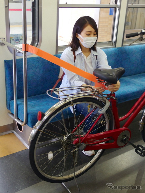 西武多摩川線サイクルトレイン（武蔵堺駅デモ）