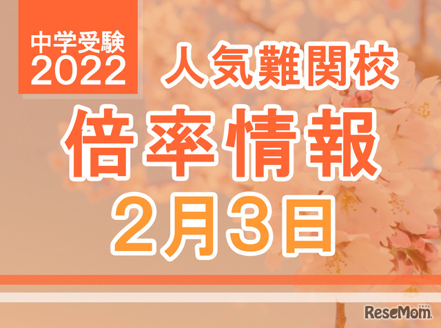 【中学受験2022】人気難関校倍率情報（2/3版）4塾偏差値情報