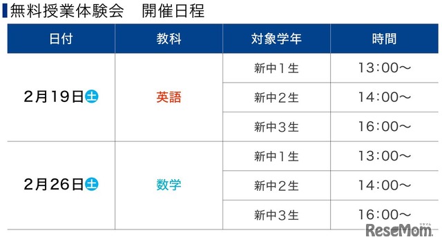 Z会オンライン難関攻略ゼミ「無料授業体験会」開催日程