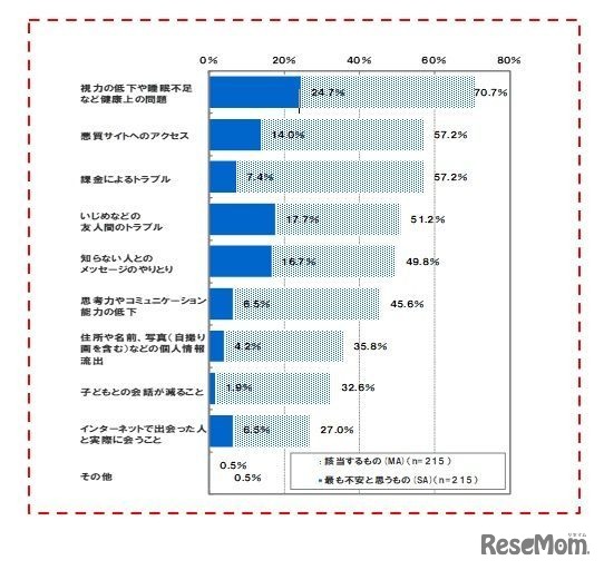 インターネット利用で不安に感じていること