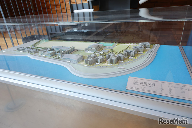 海陽学園の模型図。右側に連なる建物が生徒が6年間過ごすハウス