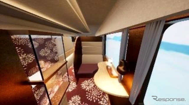 新観光列車の車内イメージ。コンパートメント的な空間も用意される模様。