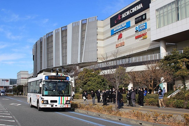 埼玉工業大学の自動運転バス（千葉・幕張新都心 1月22日）